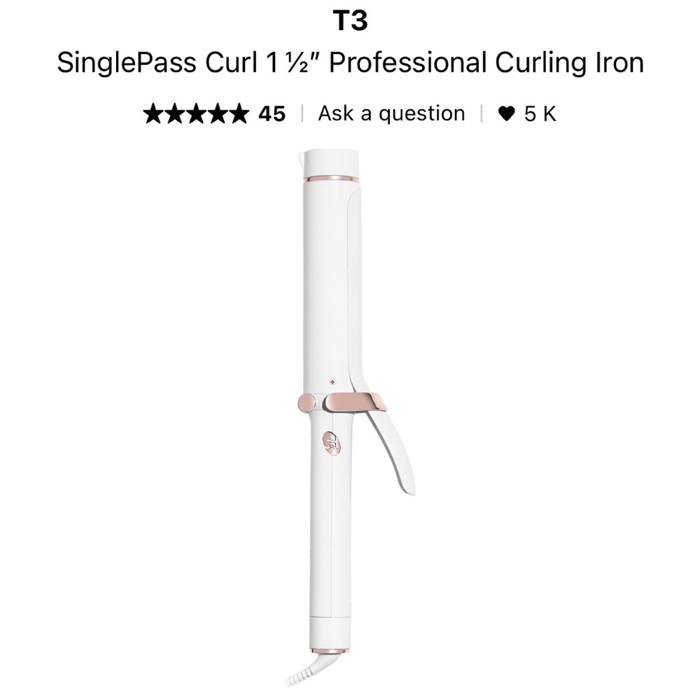NEW Т3 SinglePass Curl 1½" Professional Curling Iron